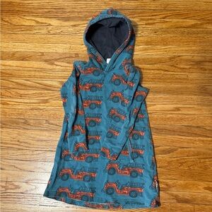 EUC Maxomorra Sz 98/104 (3-4Y) Organic fire truck  dress with hood